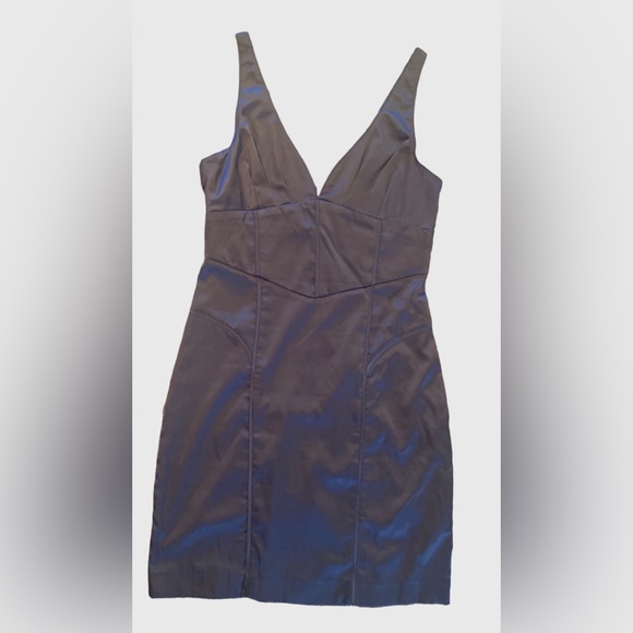 Forever 21 Deep V Satin Corset Dress M Grey NWT - Picture 1 of 2